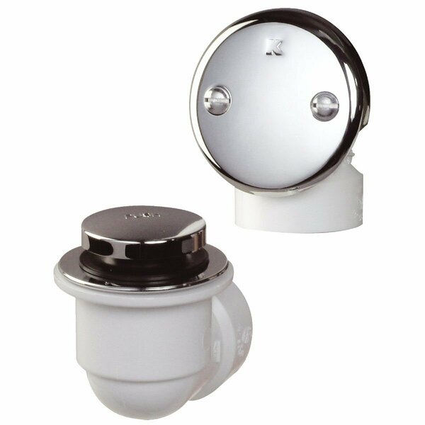 All-Source Schedule 40 PVC Bathtub Drain Stopper with Polished Chrome Foot Lok Stop 631PVC